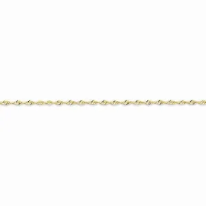 10K Yellow Gold Diamond-Cut Extra-Lite Rope Chain Anklet