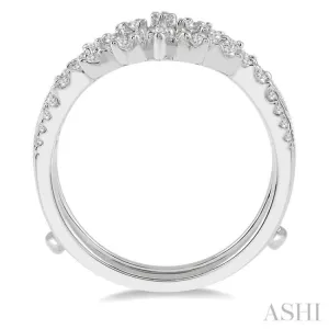 1/2 Ctw Mini Marquise Mounts Round Cut Diamond Insert Ring in 14K White Gold