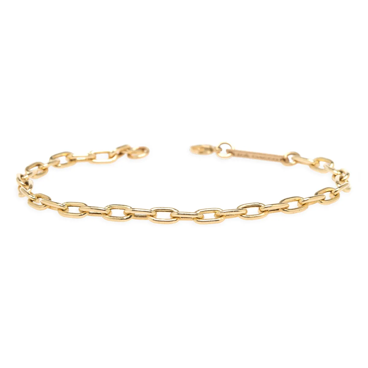 14k Gold Medium Square Oval Link Chain Anklet