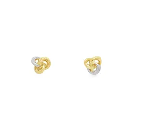 14K Gold Two Tone Circle Earrings