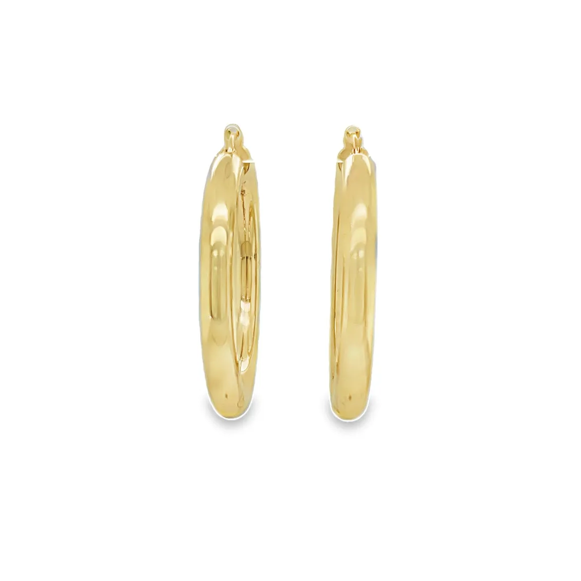 14k Italian Yellow Gold Hoop Earrings 5.00 mm