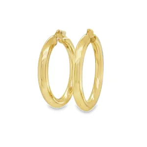 14k Italian Yellow Gold Hoop Earrings 5.00 mm