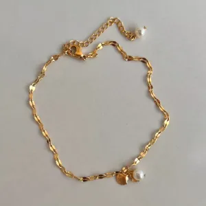 18k Gold Plated Shell Anklet