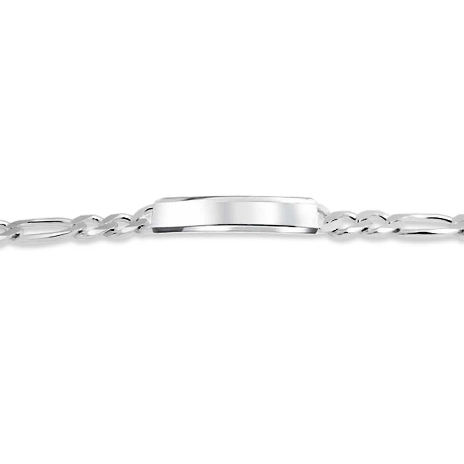 200 Gauge 8MM Heavy Sterling Silver Men's Figaro ID Bracelet Made in Italy