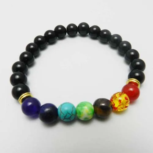 2016 New 7 Chakra Bracelet Men Black Lava Healing Balance Beads Reiki Buddha Prayer Natural Stone Yoga Bracelet For Women