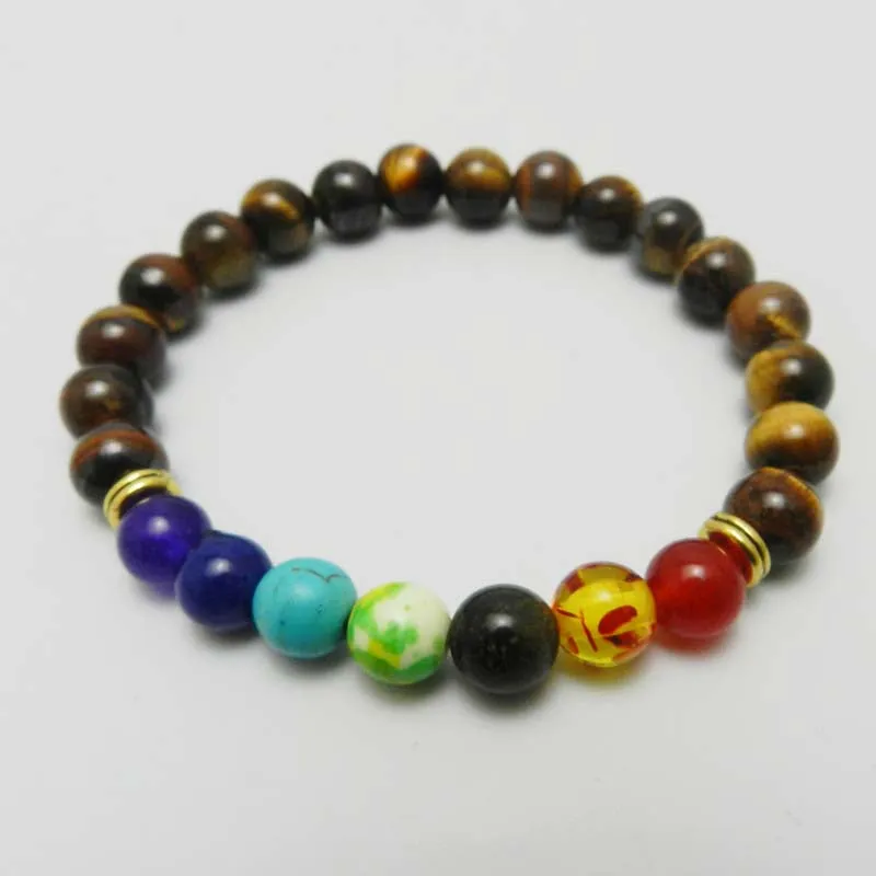 2016 New 7 Chakra Bracelet Men Black Lava Healing Balance Beads Reiki Buddha Prayer Natural Stone Yoga Bracelet For Women