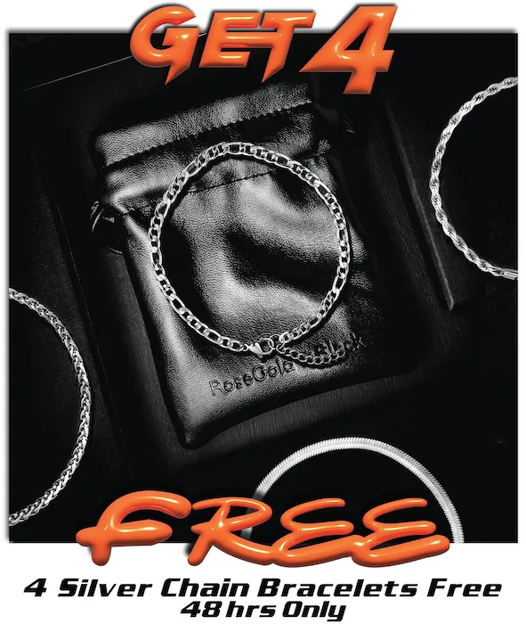 4 Silver Chain Bracelets Free - 48hrs only