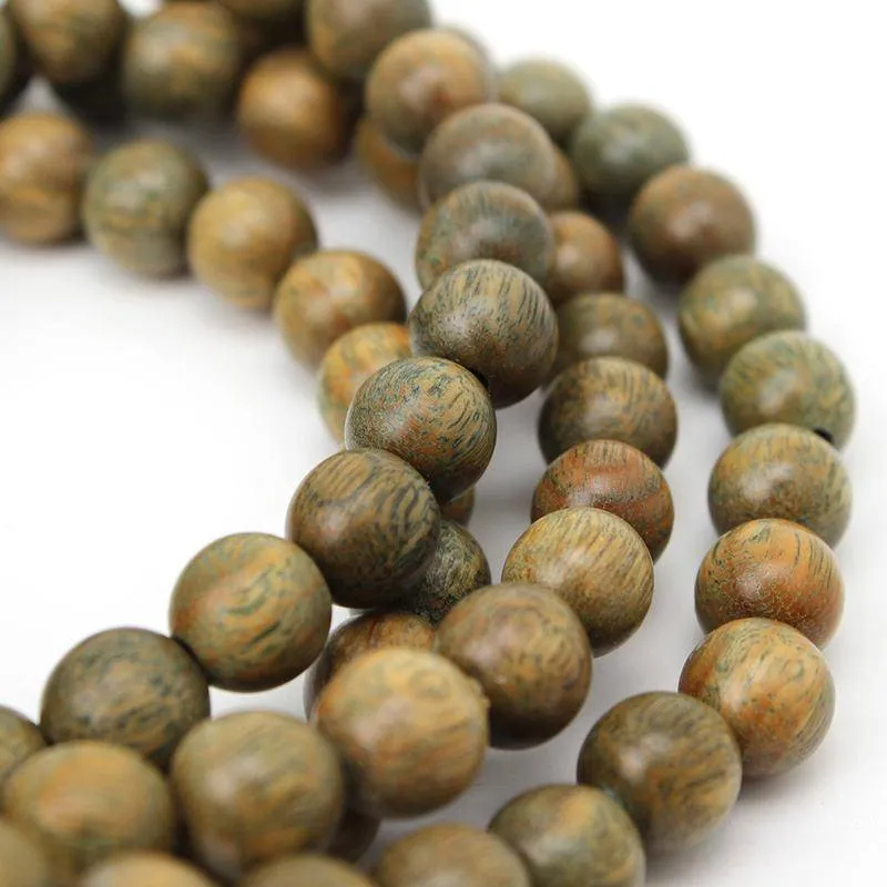 8mm 108 Natural Green Sandalwood Prayer Mala