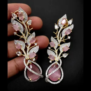 Aamrapali Gold Plated AD Dangler Earrings