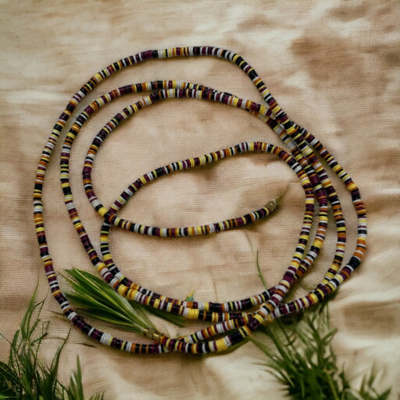 African Coconut Waist Beads- Versatile (Wine)