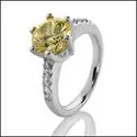 Anniversary Canary Round 2 Ct Cubic Zirconia Cz Ring