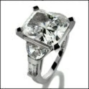 Anniversary Radiant 4.5 Ct Half Moon Cubic Zirconia Cz Ring