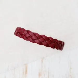 Apollo Braided Bordeaux Leather Bracelet