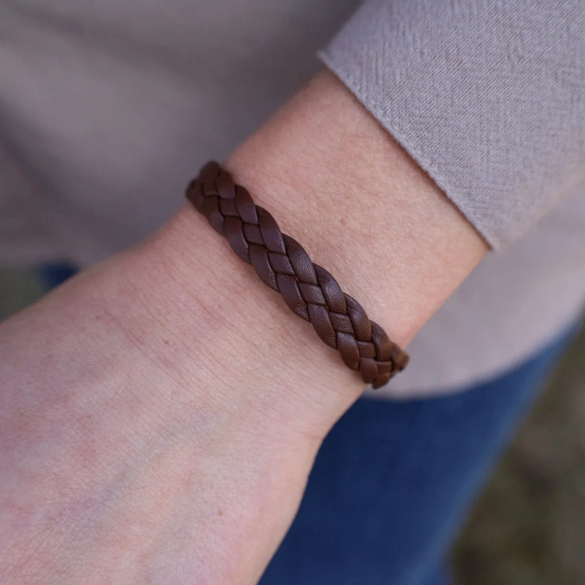 Apollo Braided Brown Leather Bracelet