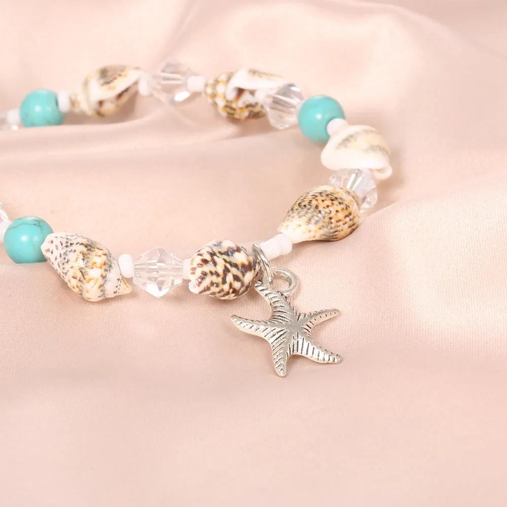 Beach Pendant Starfish Pearl Vintage Anklet