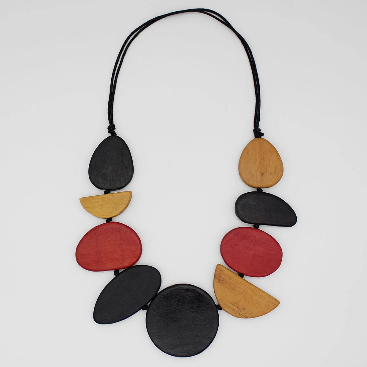 Black Elora Wood Statement Necklace