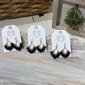 Black tear drop earring