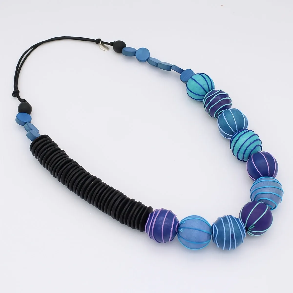 Blue Anaya Wrapped Bead Necklace