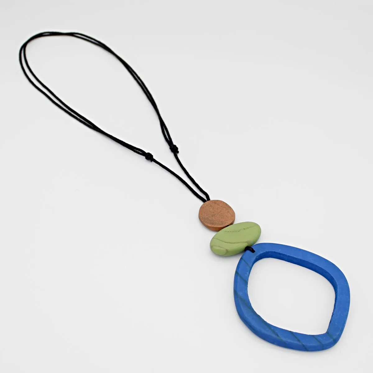 Blue Curved Circle Pendant