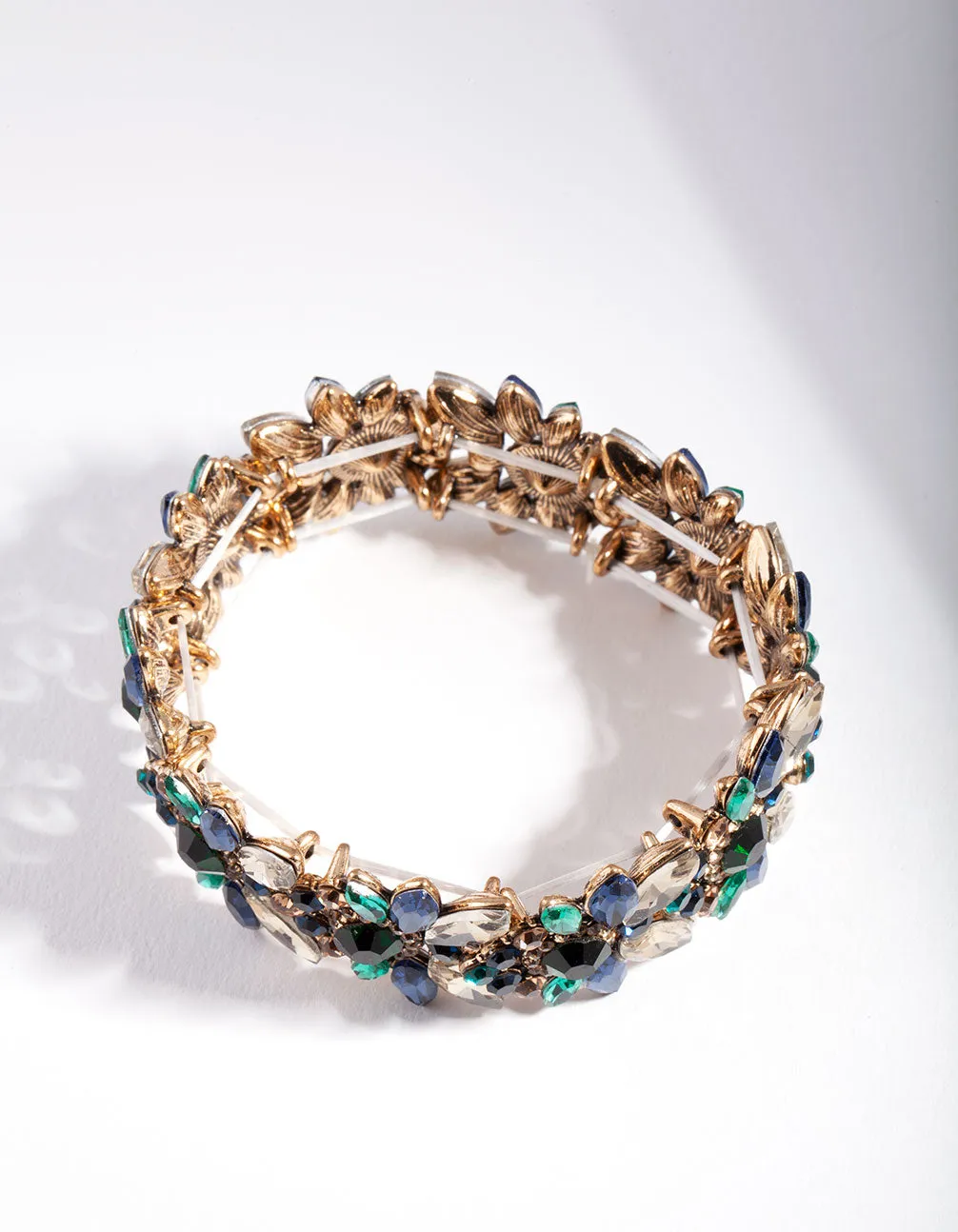 Blue Gold Multi Diamante Bangle