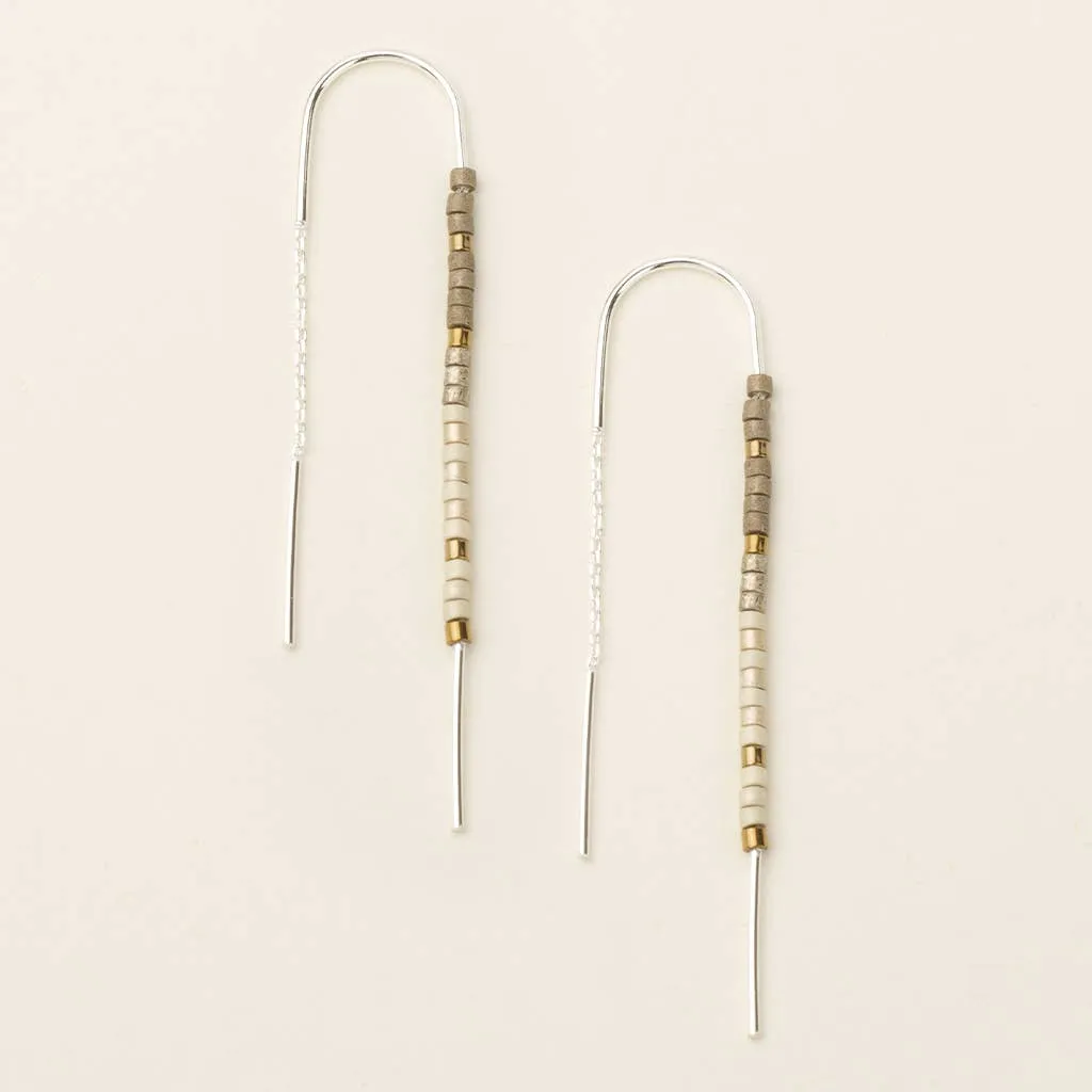 Chromacolor Miyuki Thread Earring - Pewter Multi/Silver