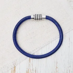 Classic Blue Leather Bracelet