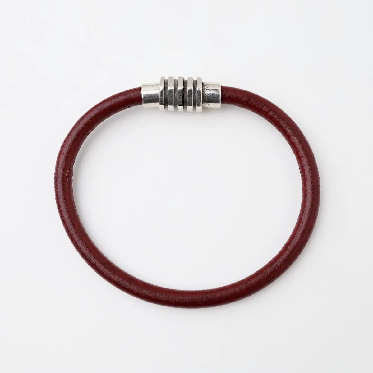 Classic Bordeaux Leather Bracelet