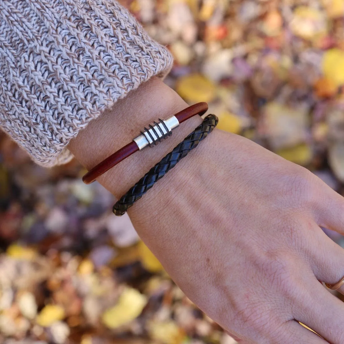 Classic Bordeaux Leather Bracelet