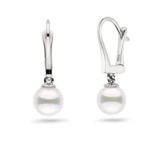 Classic Collection White Akoya 7.0-7.5 mm Pearl Dangle Earrings