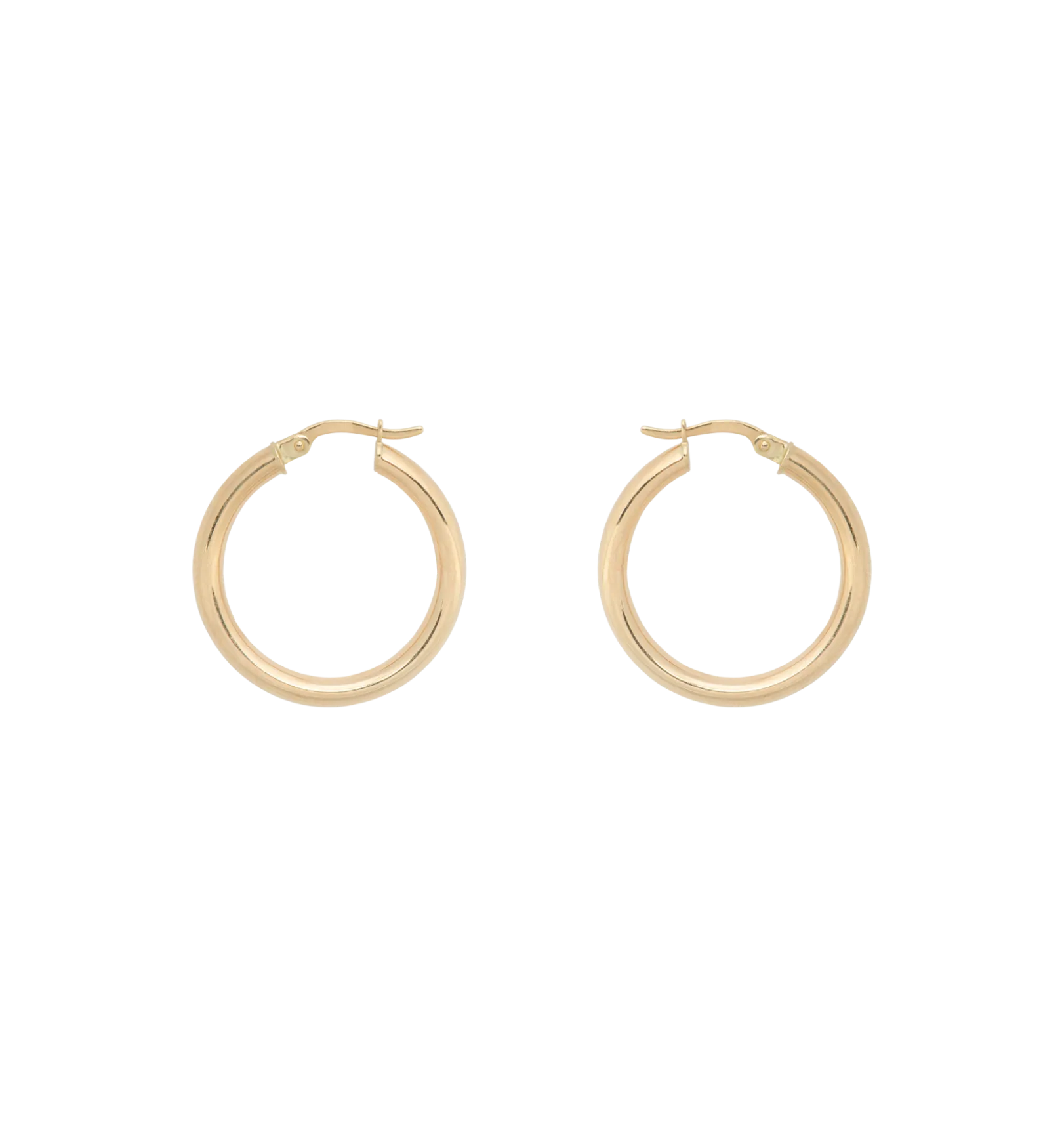 Classic Round Hoop Earrings (M) 14K