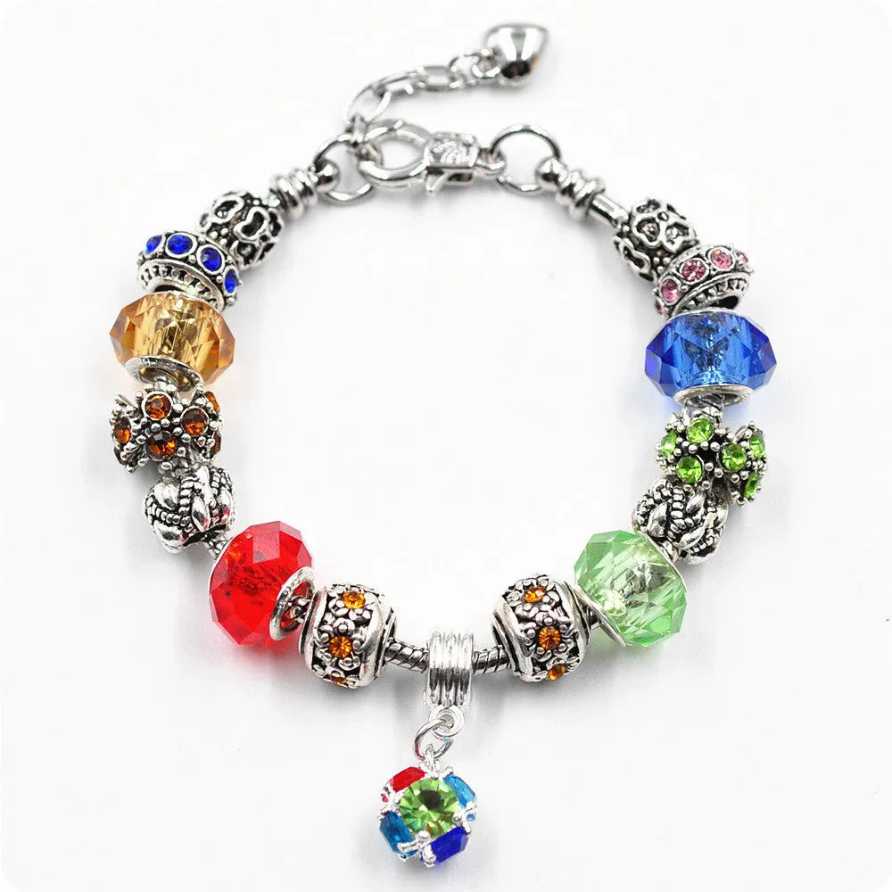 Colorful handmade beaded crystal bracelet