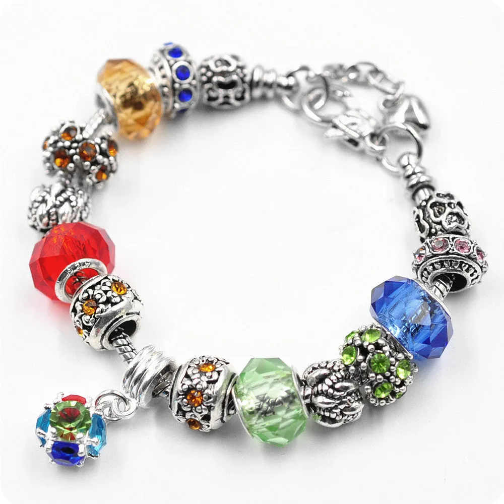 Colorful handmade beaded crystal bracelet