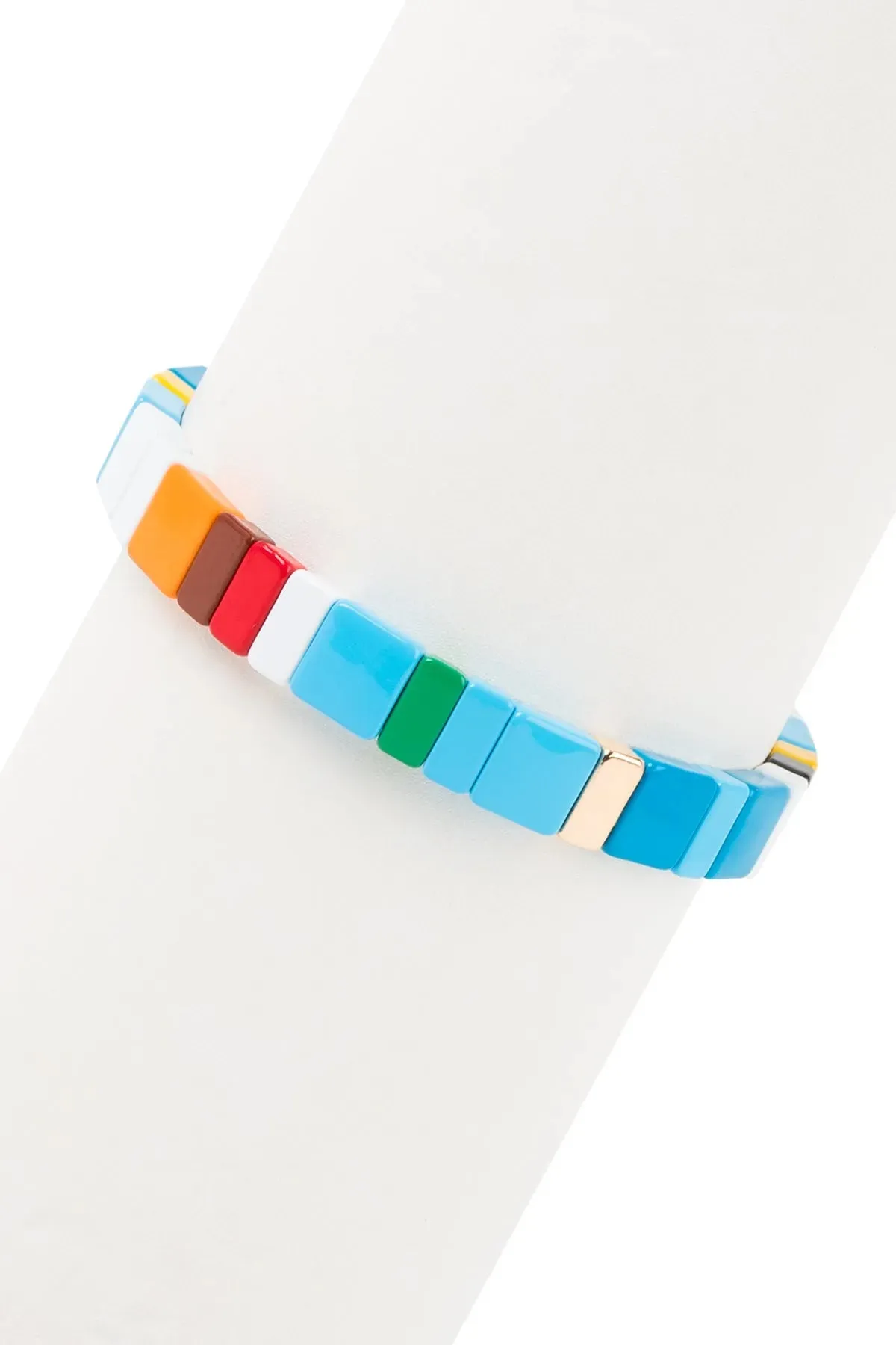 Colorful Tile Beaded Bracelet Set