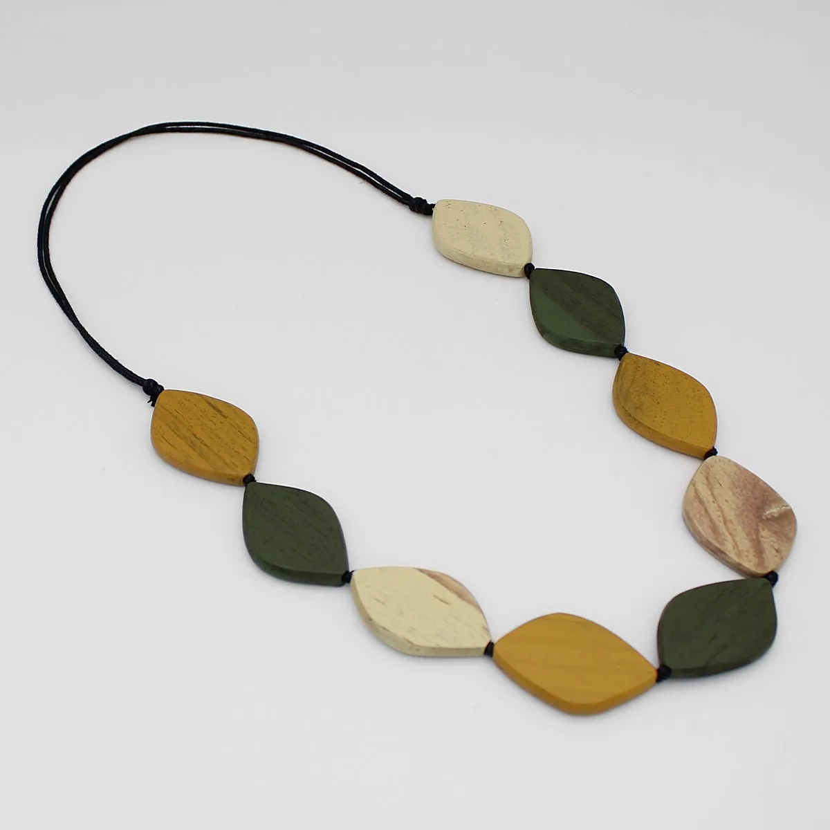 Contemporary Wood Bead Spice Necklace