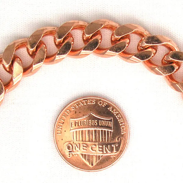 Custom Bracelet Chain Solid Copper 10mm Heavy Cuban Curb Chain Bracelet CB76M Custom Size Copper Bracelet Chain