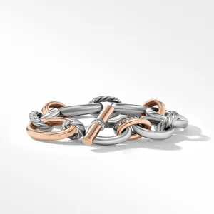 David Yurman DY Mercer™ Melange Bracelet in Sterling Silver with 18ct Rose Gold and Pavé Cognac Diamonds