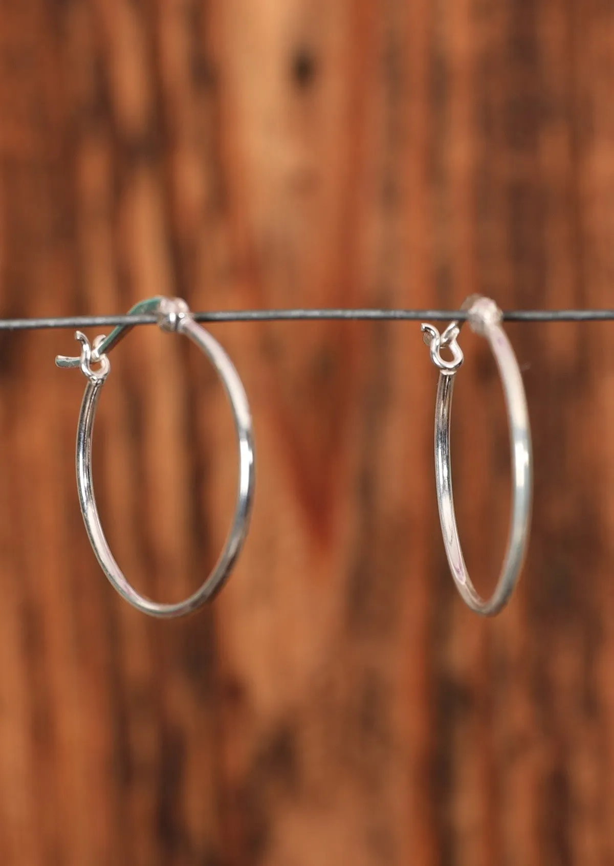 Delicate Silver Hoop Earrings