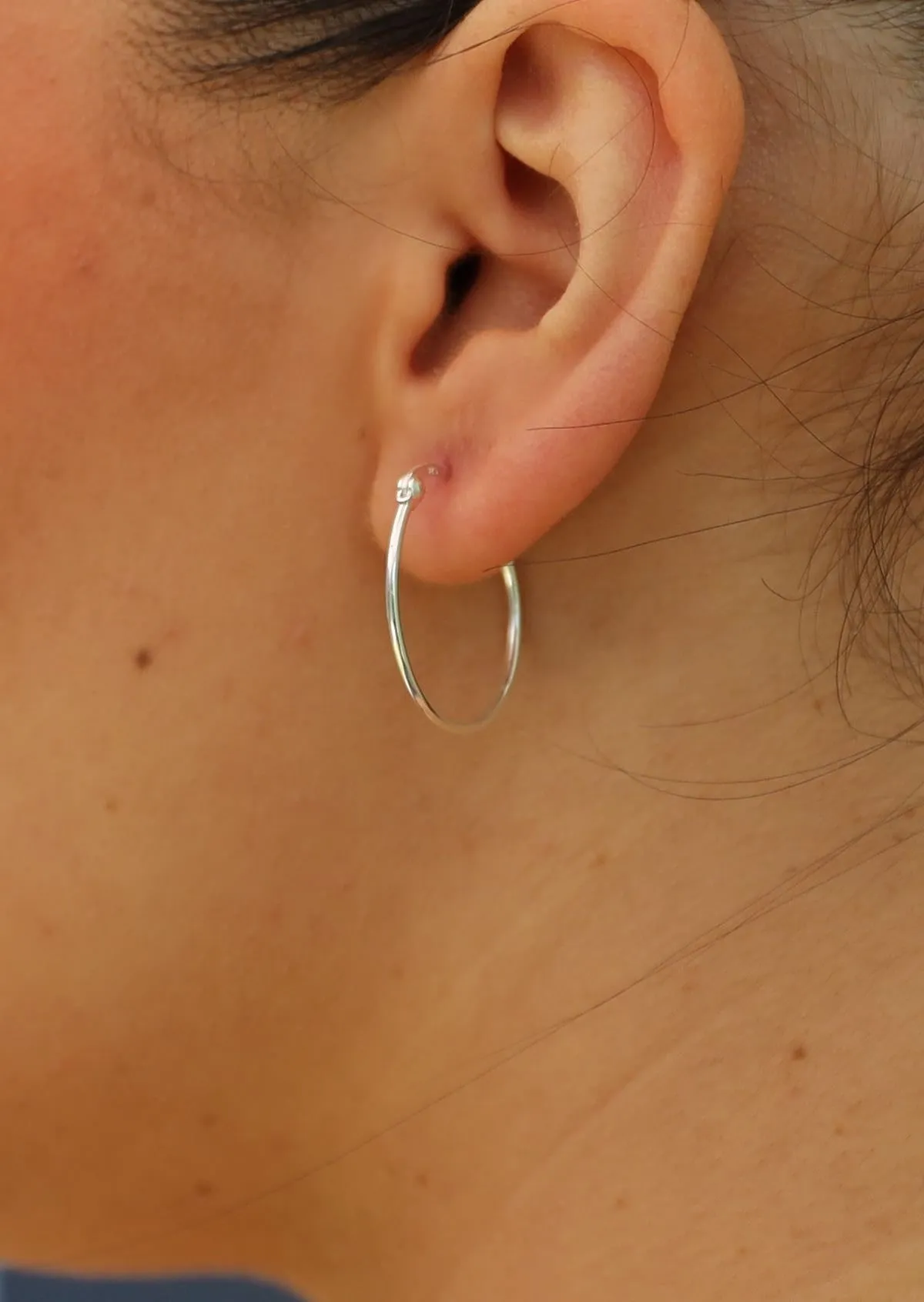 Delicate Silver Hoop Earrings