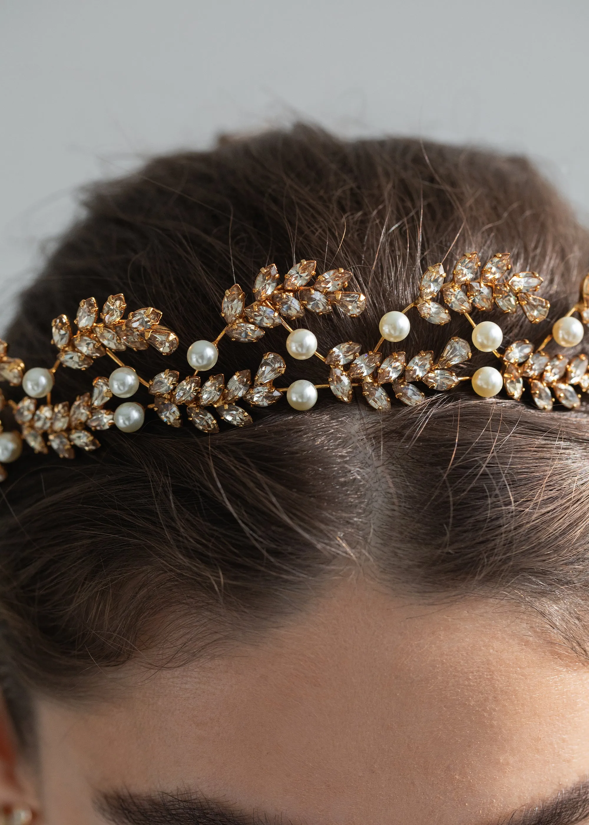 Delilah Tiara -- Crystal Antique Gold