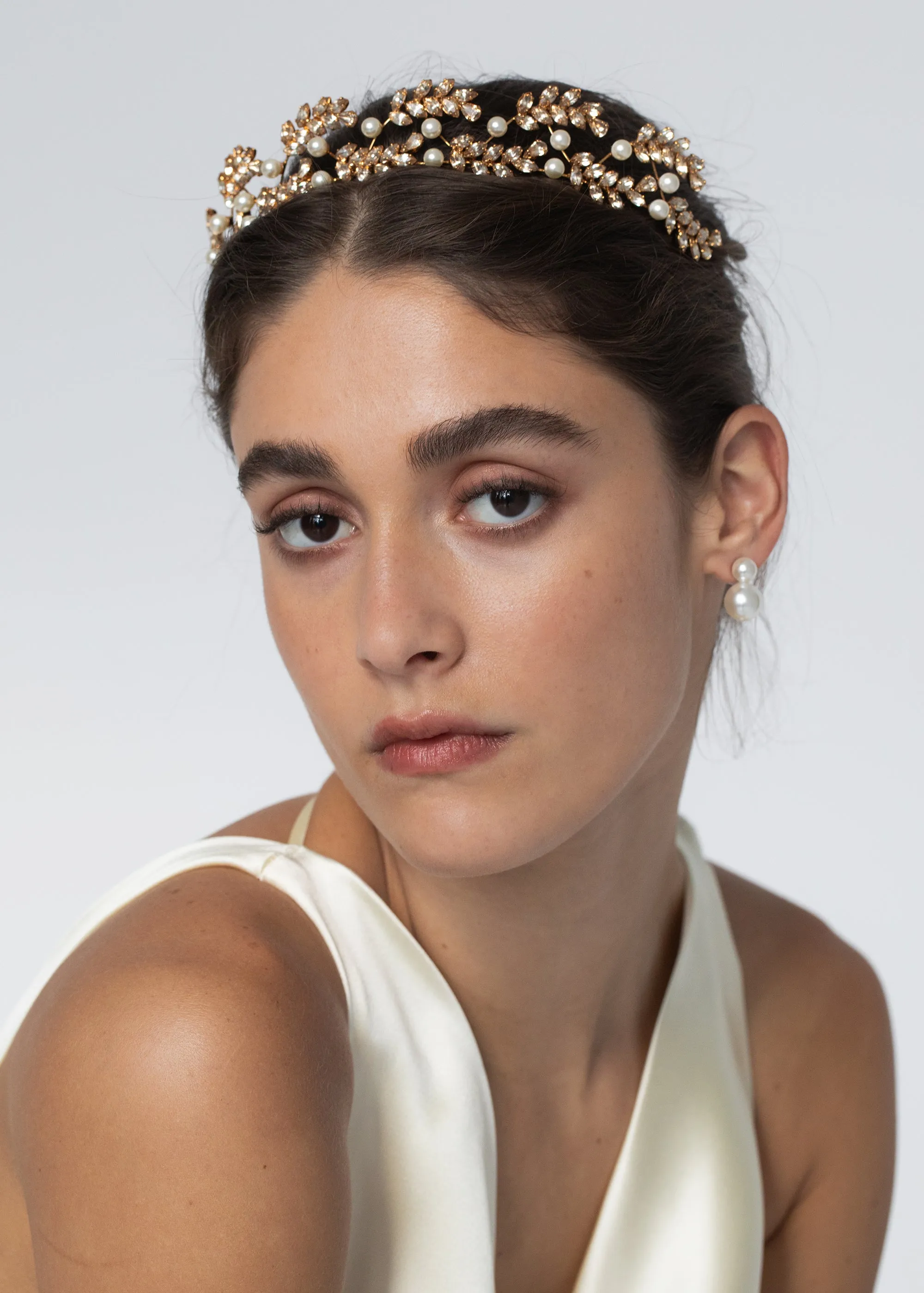 Delilah Tiara -- Crystal Antique Gold