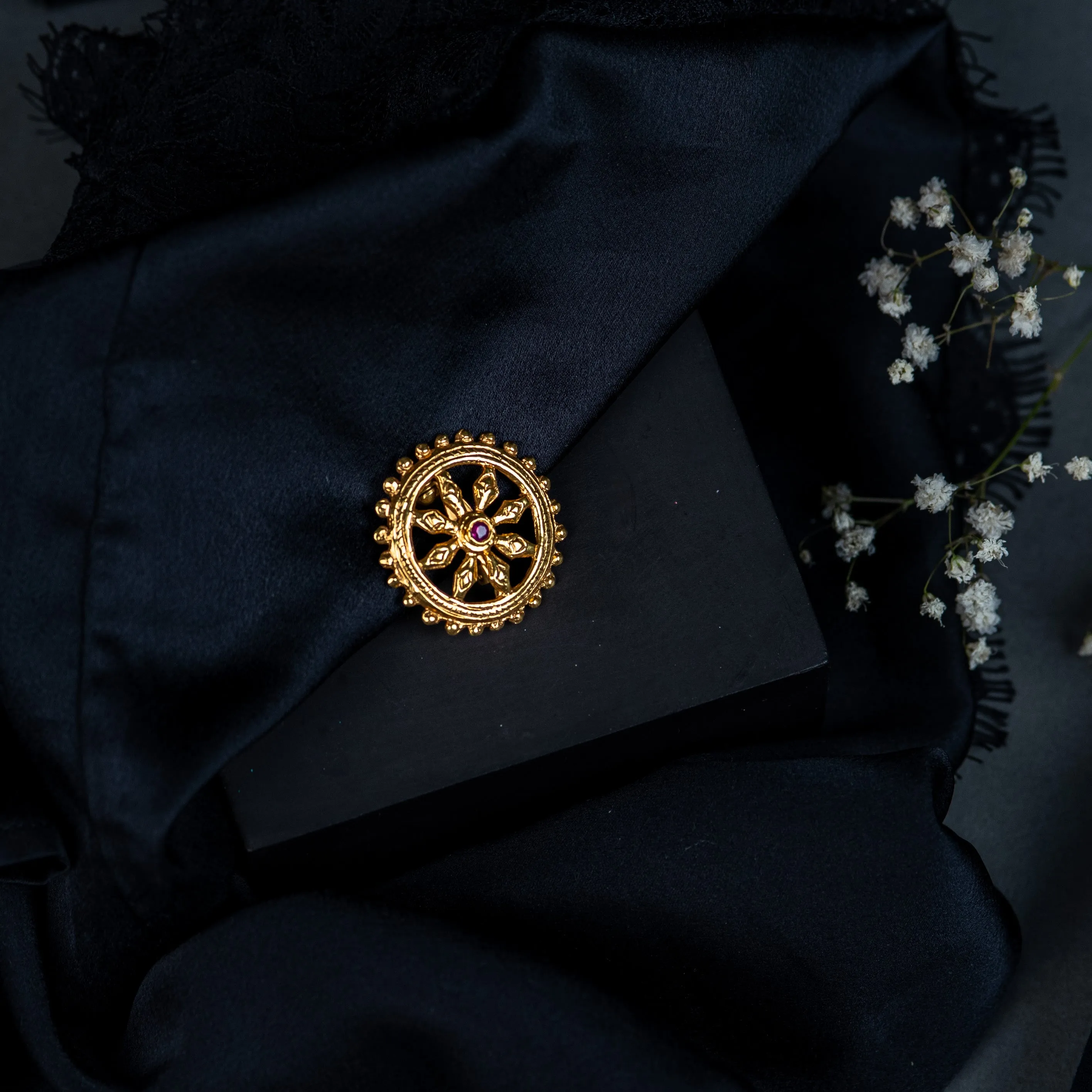 Dharmawheel Brooch