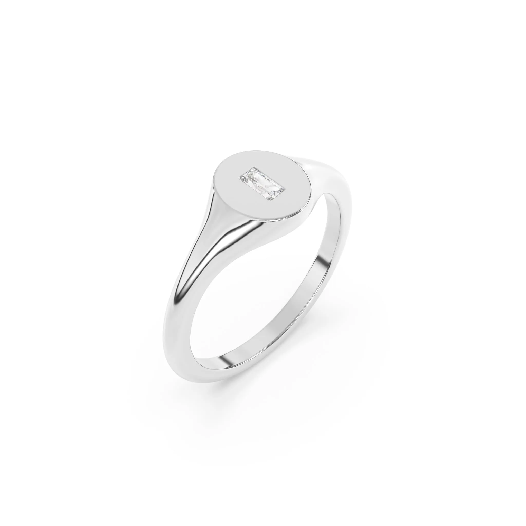 Diamond Baguette Signet Ring