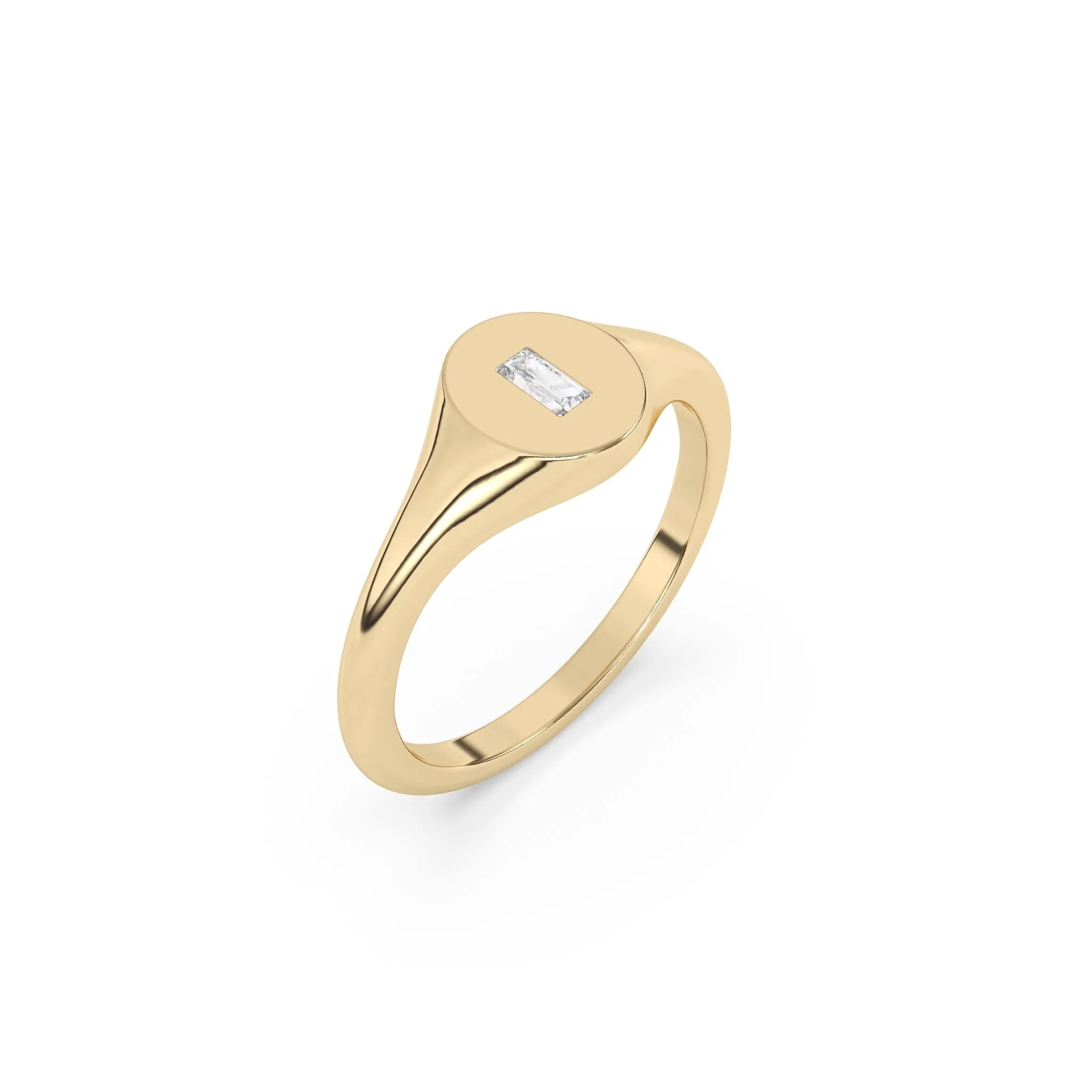 Diamond Baguette Signet Ring