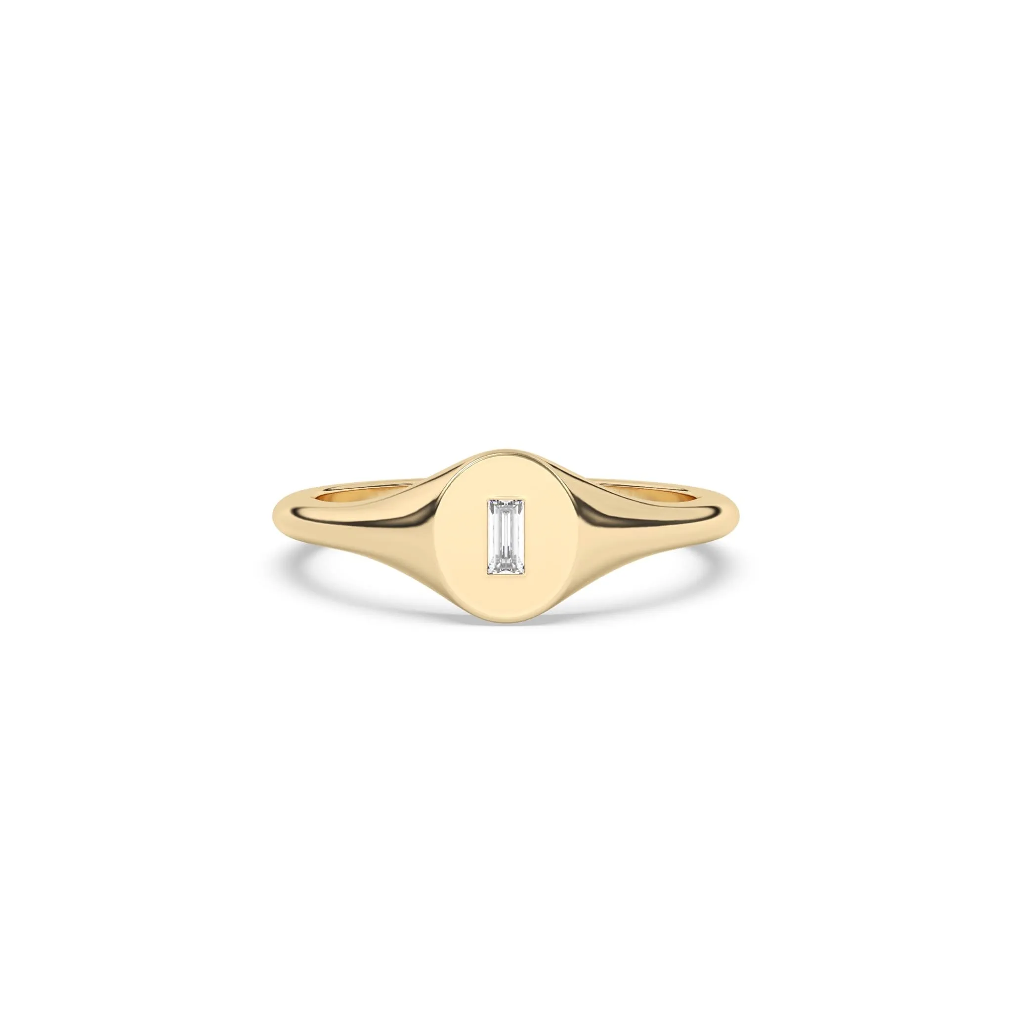 Diamond Baguette Signet Ring