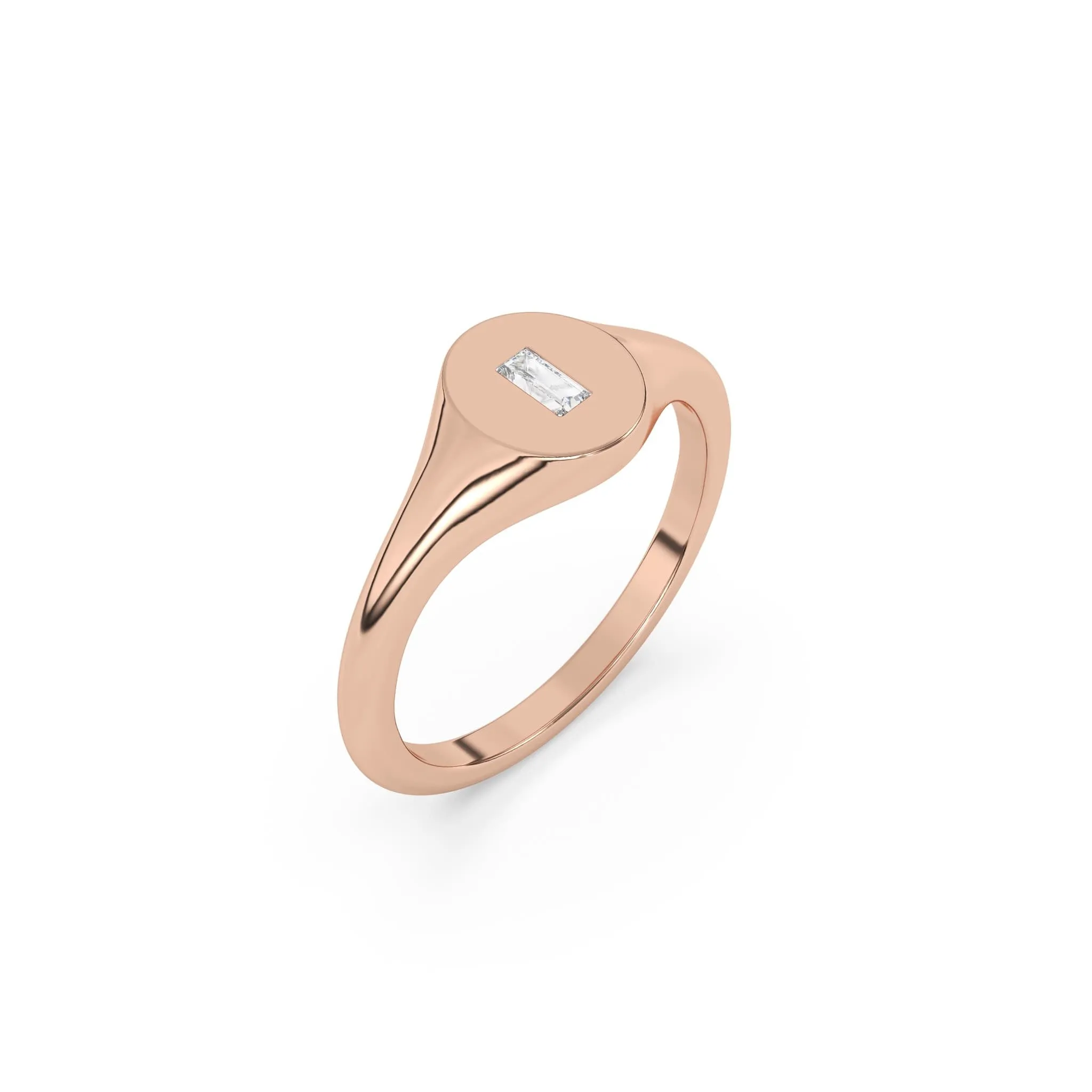 Diamond Baguette Signet Ring