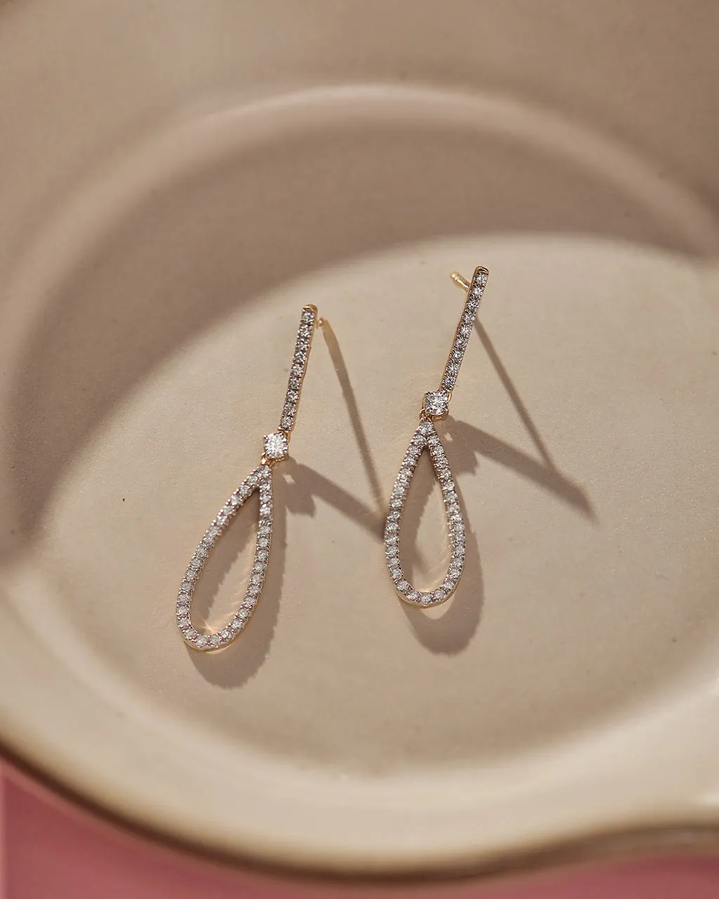 Diamond Tear Drop Earrings