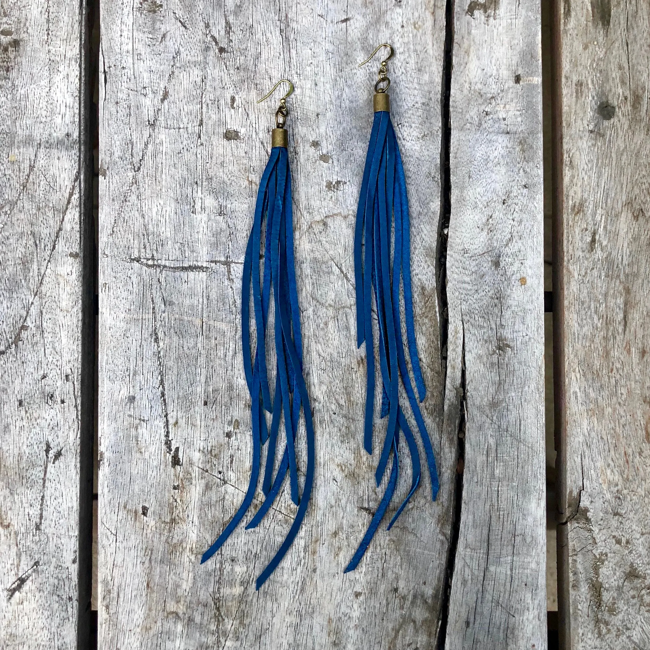 Earrings, Leather Tassels, Color Options - SALE!