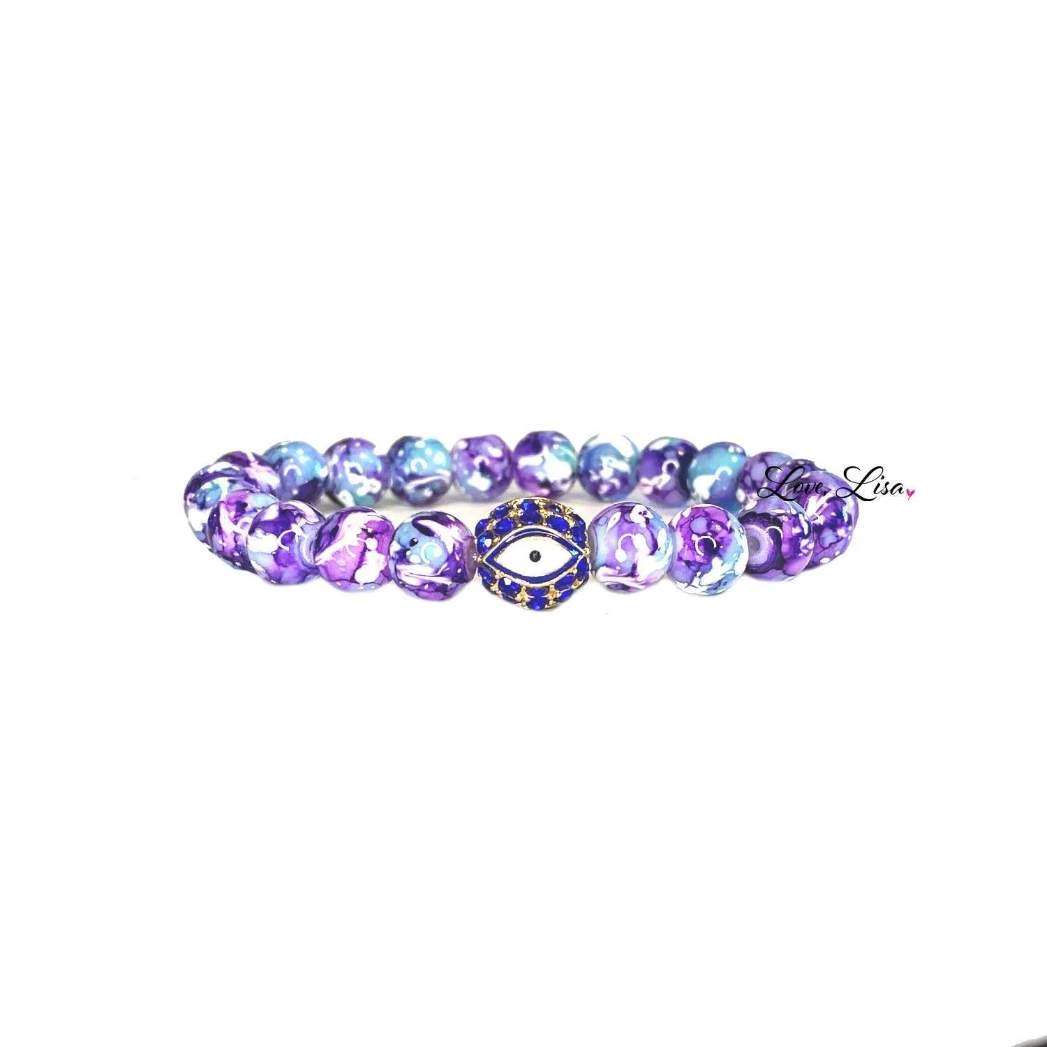 Evil Eye Colorful Gemstone Beaded Bracelet