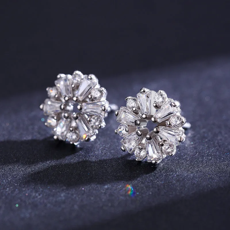 Exquisite S925 Silver Floral Earrings for Timeless Style and Elegance