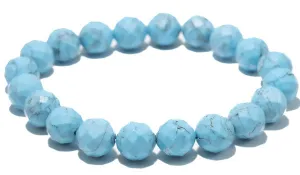 Faceted Turquoise Howlite Natural Gemstone Bracelet